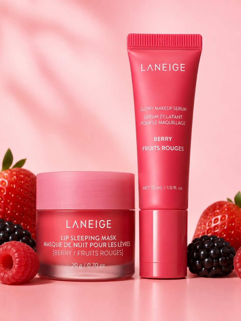 $48 Value | LANEIGE Berry Lip Sleeping Mask + Lip Glowy Balm Duo –Full Size –NIB